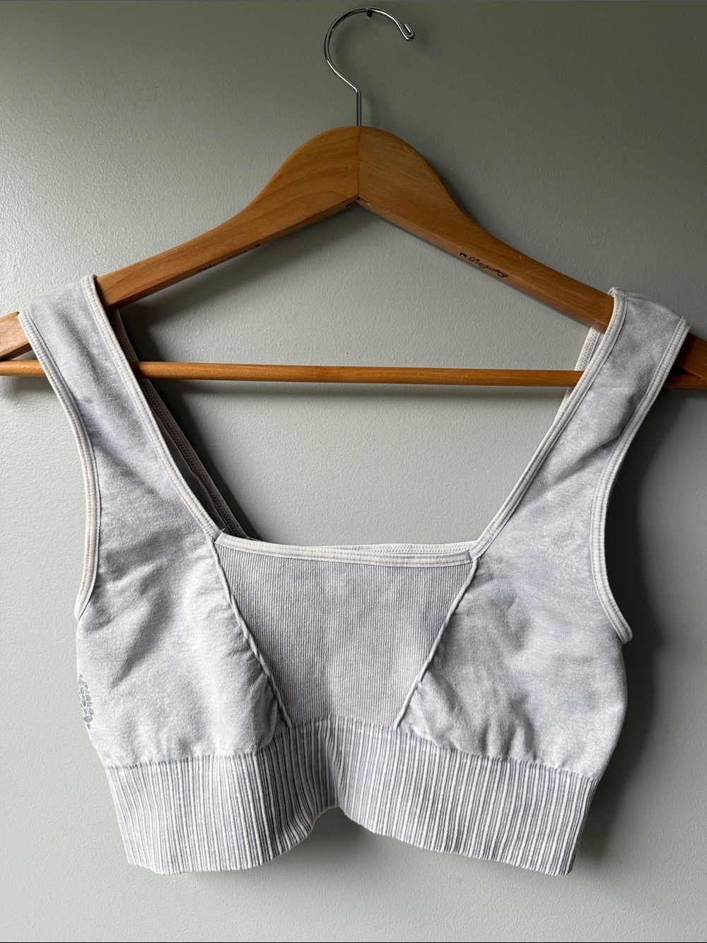 Free People movement Light Gray Ribbed Crop Tank size M